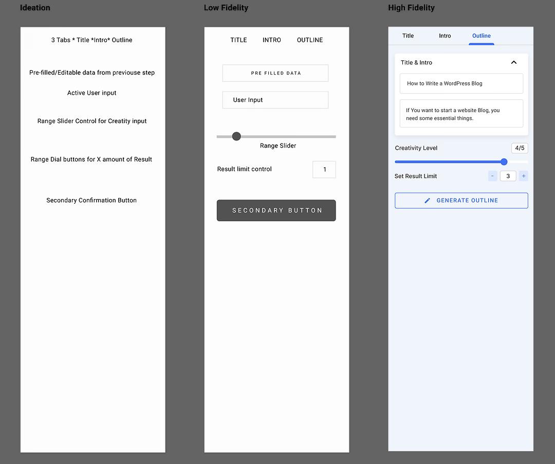 product UI stages